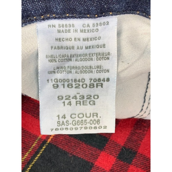 Cabelas Womens 14 R Straight Leg Jeans Red Buffalo Plaid Flannel Lined Denim - Picture 10 of 12